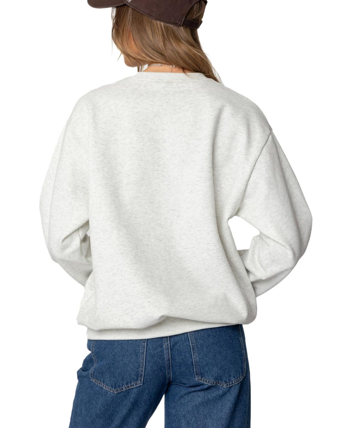 Женская толстовка Edikted Laurey Oversized Sweatshirt, цвет: Серый меланжевый — фото 2