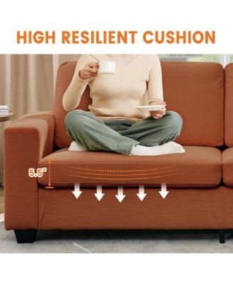 83" Modern Sofa, Corduroy 3 Seater Deep Seat Couch with Wide Armrest, Removable Washable Cushion Cover, Comfy Sofa for Living Room Bedroom