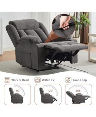Manual Recliner Chair with Massage & Heat,Classic and Traditional Oversized Recliner Chair,8-Point Vibration, Lumbar Heating