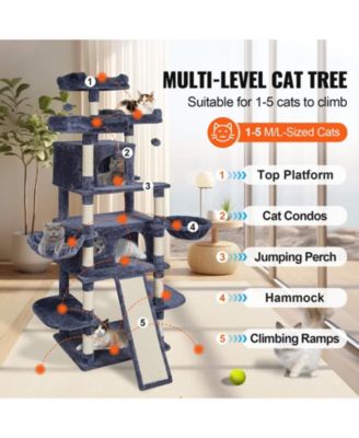 68.5" Cat Tree Tower for Indoor Cats with Condos & Scratching Posts, Multi-Level Cat Furniture