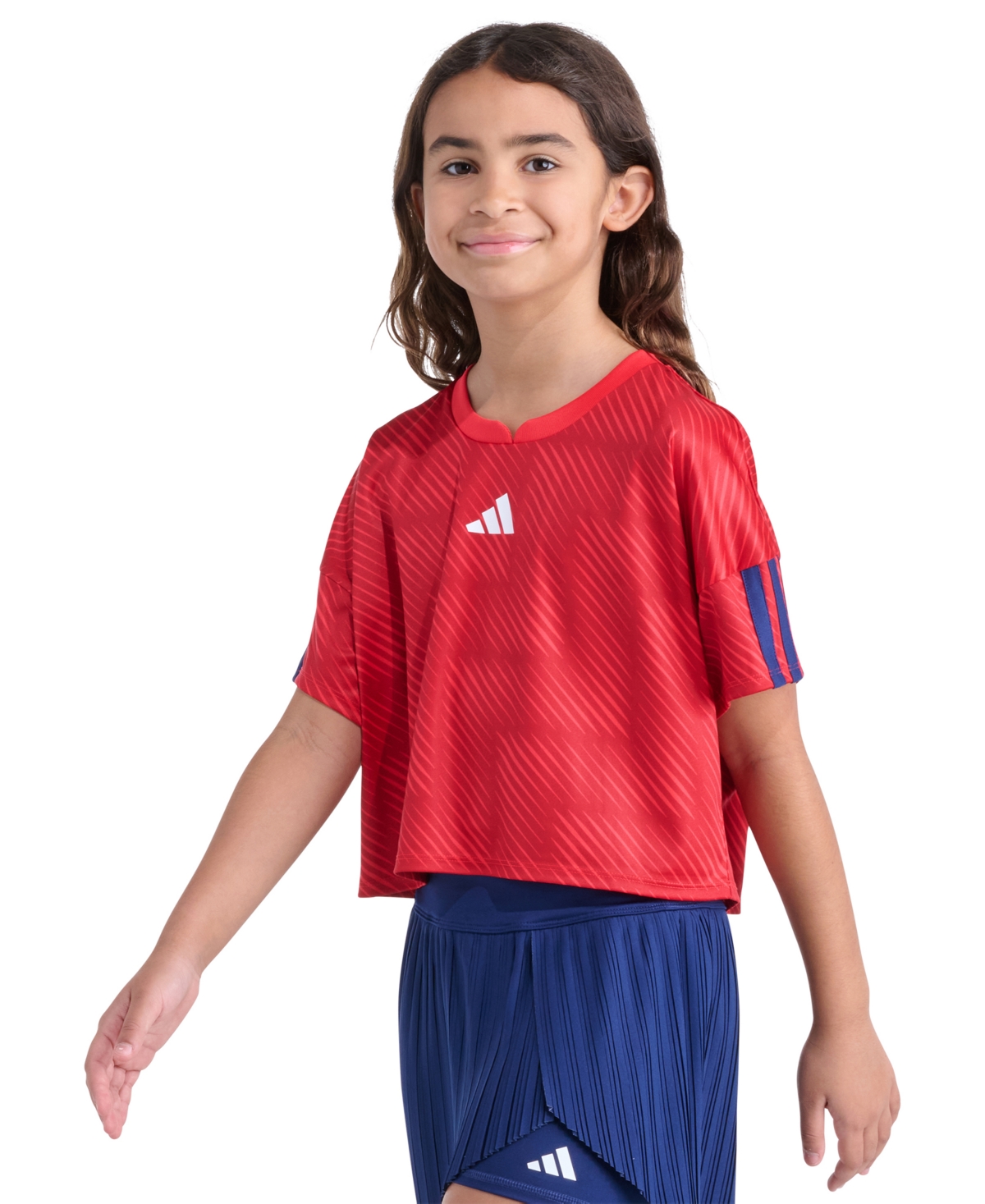 adidas Girls' 8-16 Short-Sleeve Printed World Cup Soccer Top