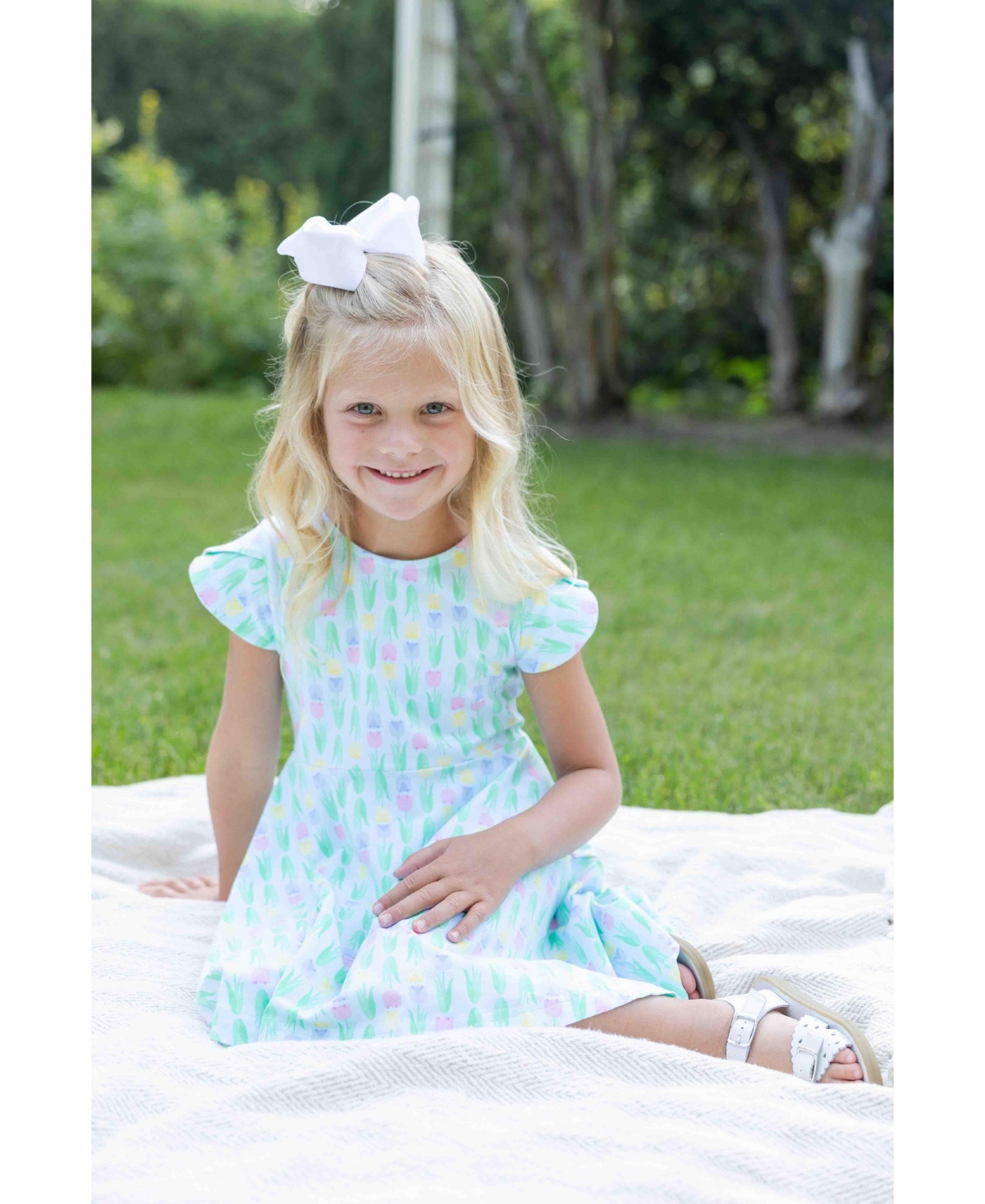 Florence Eiseman Big Girls Printed Knit Tulip Twirl Dress