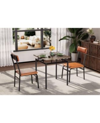 3Pcs Small Kitchen Table Set for 2, Wooden Dining Table Set for 2, Farmhouse Table Set with Table and Chair for Small Rooms or Flats