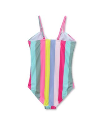 Girls Chlorine Resistant Cutout One Piece Swimsuit