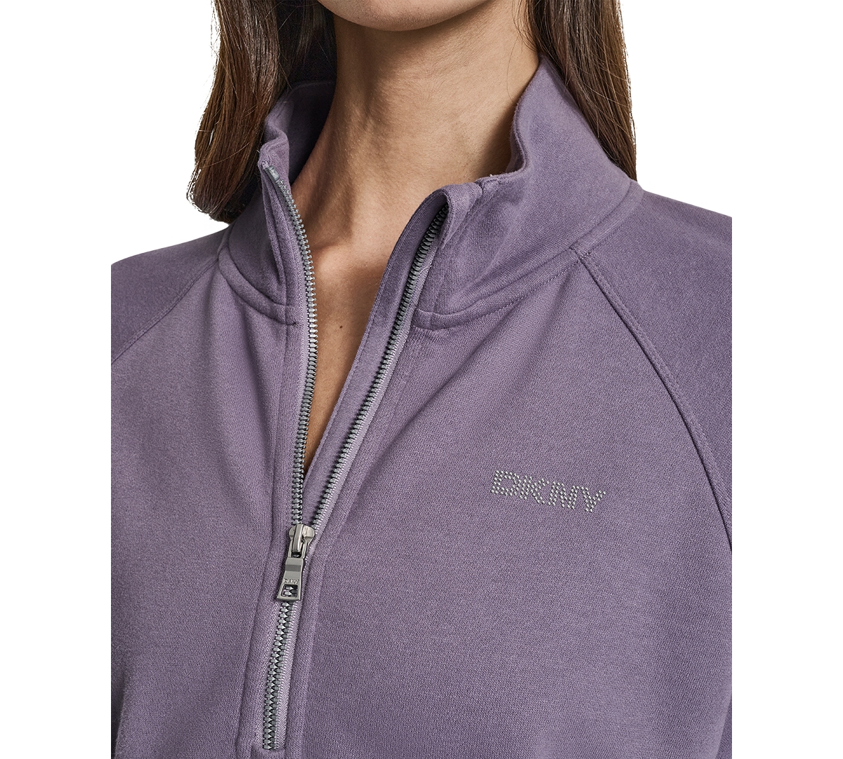 Dkny Sport Women's Studded-Logo Half-Zip Sweatshirt