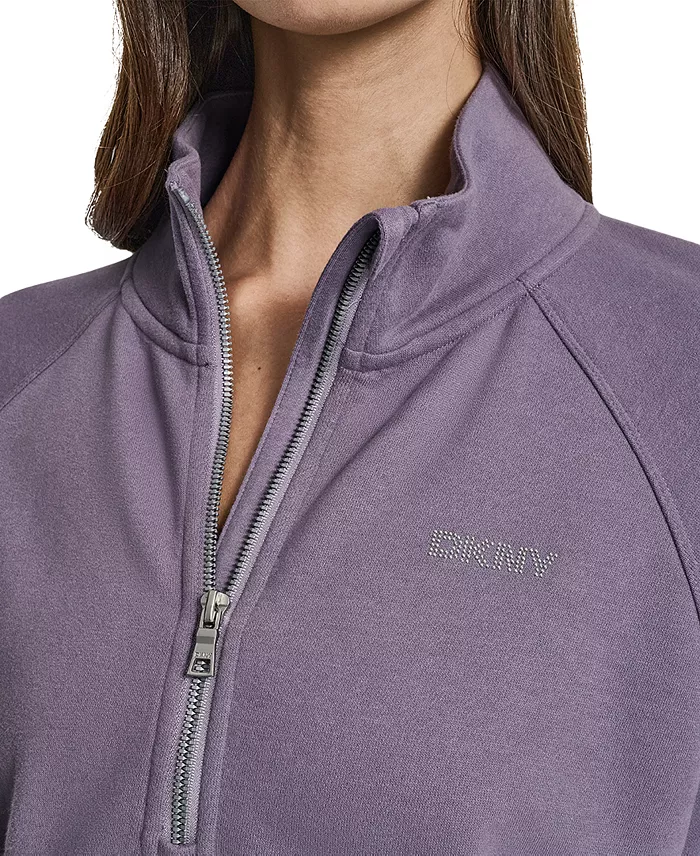 DKNY Women's Studded-Logo Half-Zip Sweatshirt - thumbnail 7