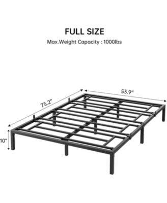 10 Inch Queen Metal Bed Frame, Heavy Duty Platform with Storage Space, Steel Support, No Box Spring Needed, Easy Assembly