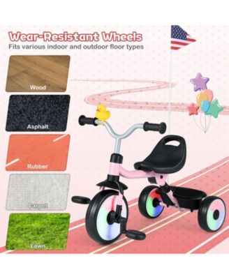 Toddler Tricycle with 3-Position Seat and Storage Basket for Kids