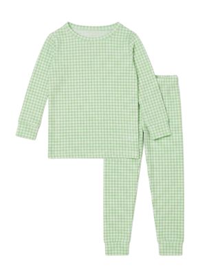 Boys Pistachio Gingham Pajama Set - Toddler