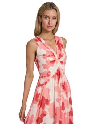 Women's Sleeveless Twist Front Midi Dress