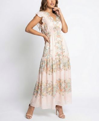 Petite V-Neck A-Line Long Dress