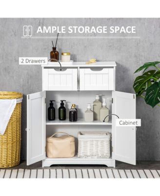Bathroom Storage Cabinet with 2 Drawers & Adjustable Shelf,