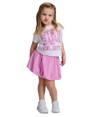 Girls' Toddler 2T-4T Graphic Crewneck T-Shirt and Scooter Shorts, 2-Piece Set