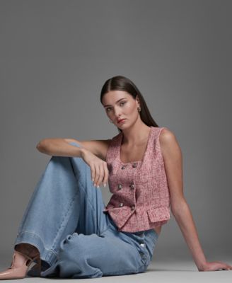 Women's Square Neck Double Breasted Vest