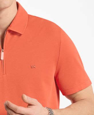 Men's Sleek Regular-Fit 1/4-Zip Piqu&eacute; Polo Shirt