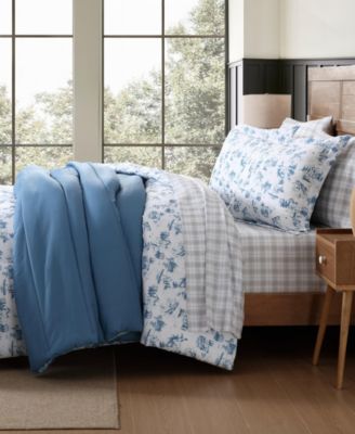 Fish Town Toile Reversible 3-Pc. Comforter Set, Full/Queen