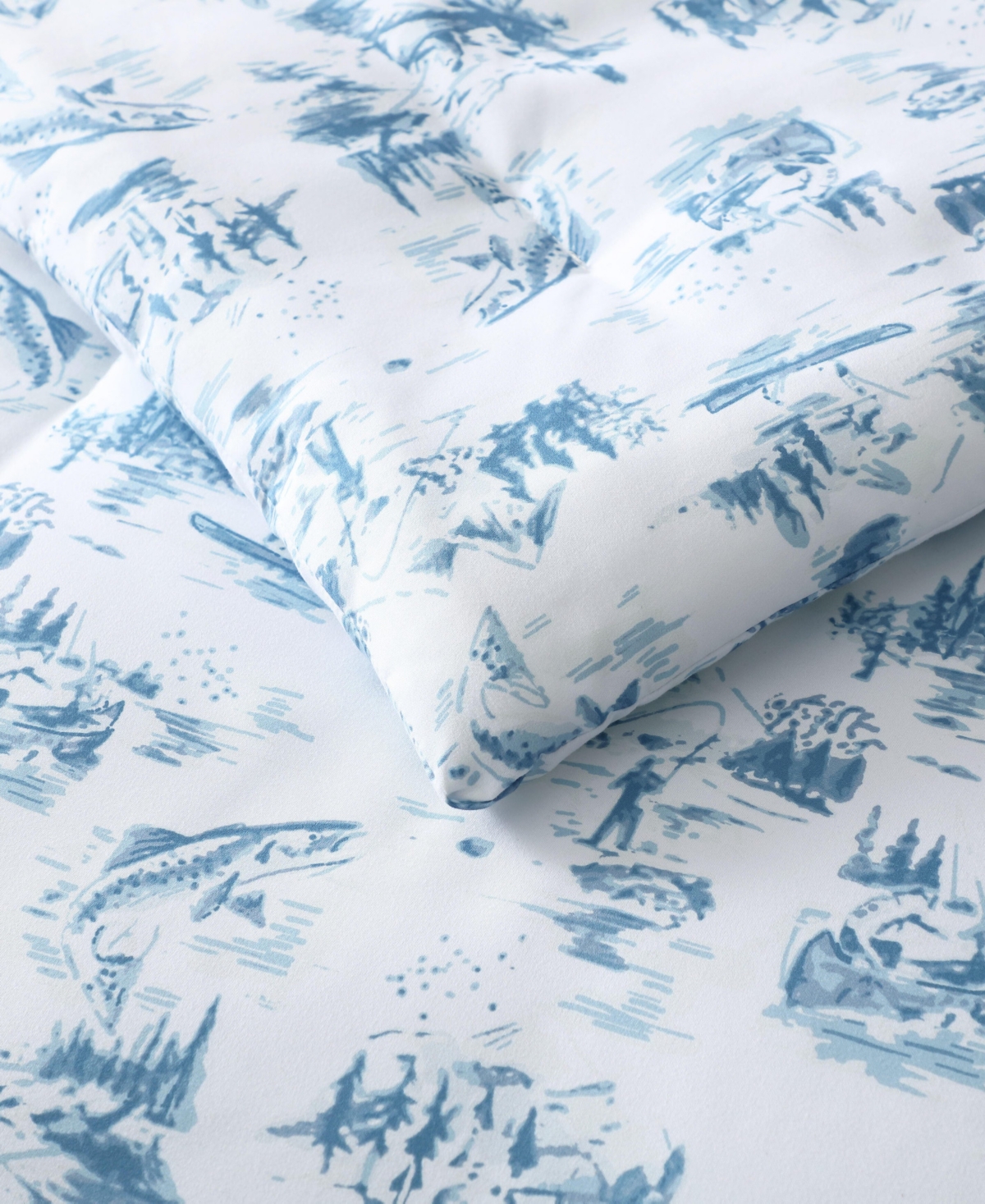 Eddie Bauer Fish Town Toile Reversible -Pc. Comforter Set