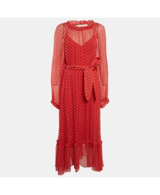 Women's Polka Dots Silk Maxi Dress