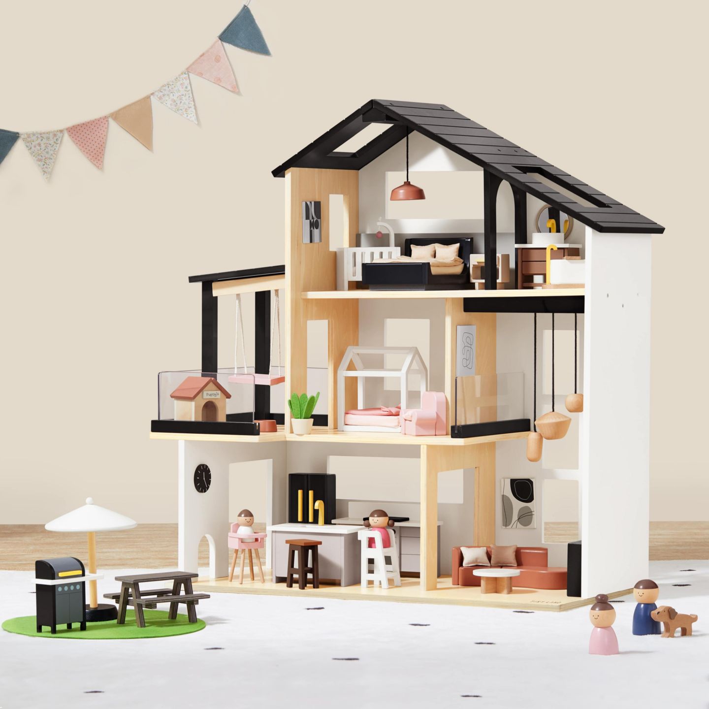 Деревянный кукольный дом Tiny Land Sweetwood Edge с мебелью и аксессуарами, 3+ — фото 3