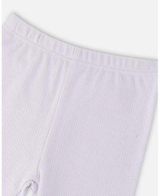 Baby Girls Cotton Muslin Tunic and Rib Jersey Leggings Set Printed Berries and Lilac