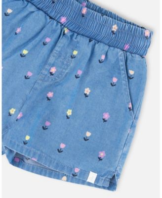 Toddler Girls Chambray Shorts