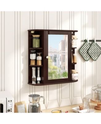 Volenca Wall-Mounted Bathroom Mirror Cabinet with Storage Shelves