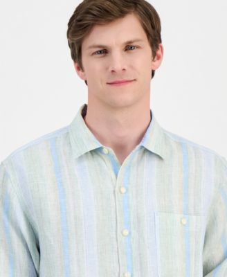 Men's Delgada Stripe Linen Button Shirt