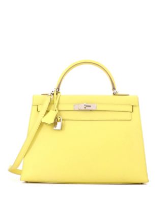 Kelly 32 Handbag Yellow Epsom with Palladium Hardware