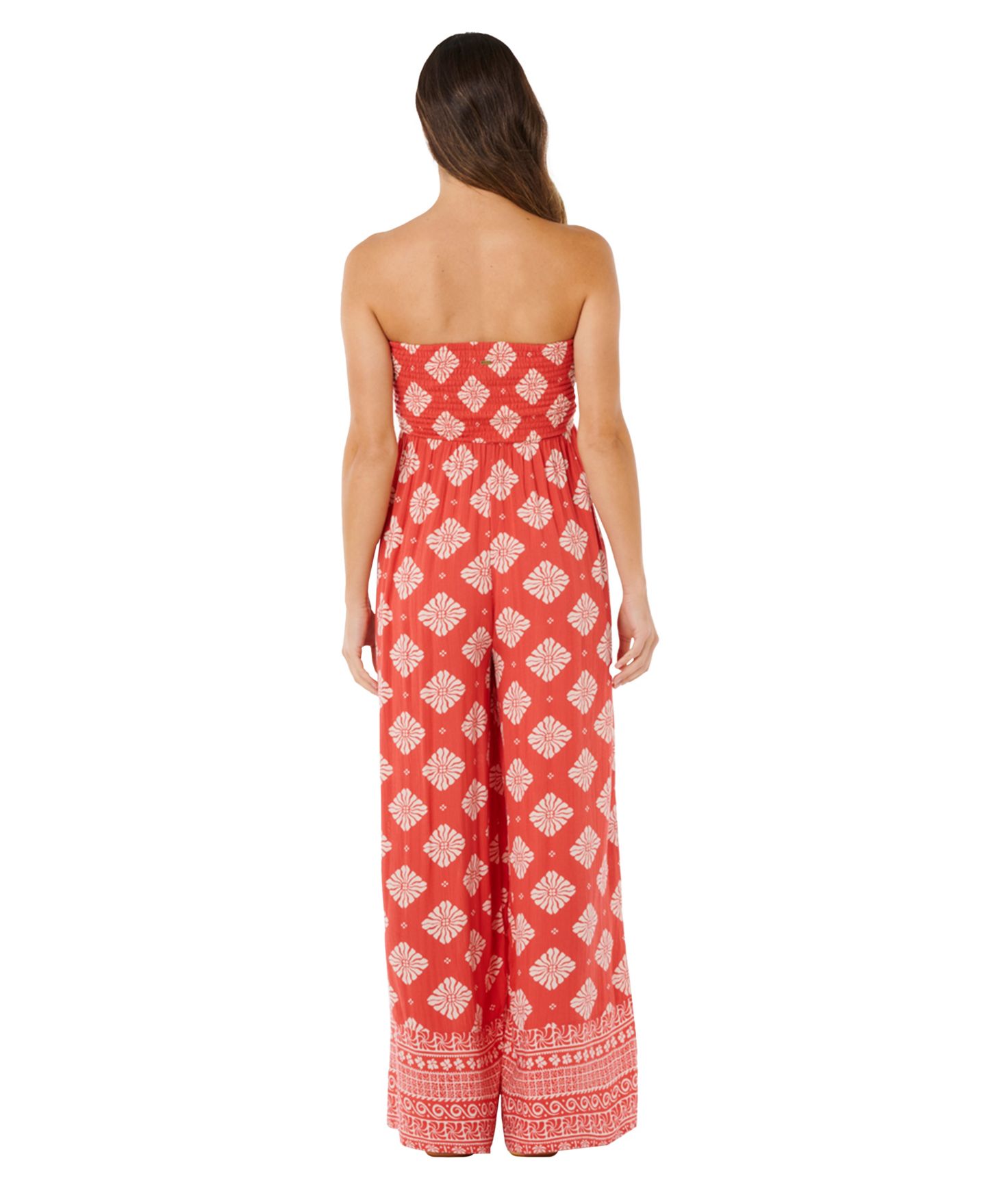 Женский комбинезон Rip Curl Ventura Shirred Strapless Jumpsuit, цвет: Красный — фото 4