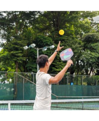 Outdoor Pickleball Balls 16 Pack with 40 Holes Official 74mm Size Durable Practice Balls with Portable Mesh Bag for All Skill Levels