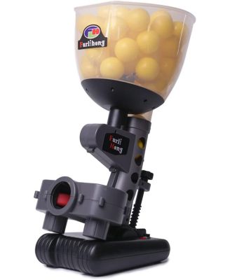 Baseball Pitching Machine with 60 Ping Pong Balls, Adjustable Angles, Battery or AC Powered for Hitting Accuracy