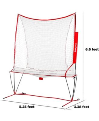 Portable Baseball and Tennis Ball Recycling System Net 6 x 7ft with Fiberglass Frame and Carrying Bag for Continuous Training Loop Net Only