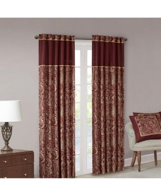 Jacquard Faux Silk Curtain Panel Pair, Light Filtering Window Curtains, 50" W x 95" L, Set of 2