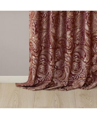 2-Pack Faux Silk Jacquard Window Curtains.