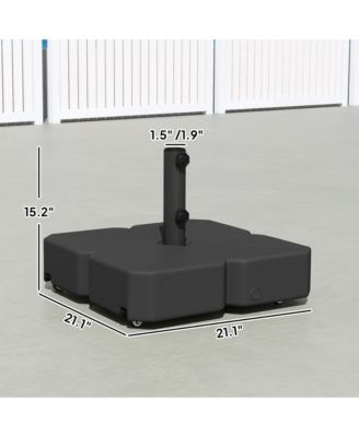 Patio Umbrella Base with Wheels for 1.5"/1.9" Poles,