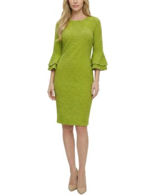 Petite Long-Sleeve Dress With Bell Cuffs