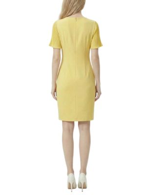 Petite Pleated Short-Sleeve Dress