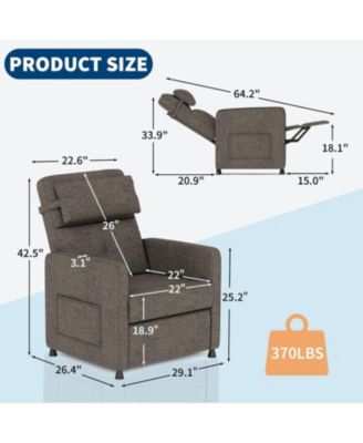Power Recliner Chair for Adults, Adjustable Electric Recliner Ergonomic Overstuffed Single Sofa