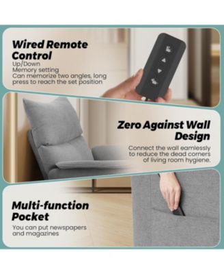 Power Lift Recliner Chair with Remote - Electric Recliner with Padded Backrest & Side Pockets - Living Room Chair with Rocking Function