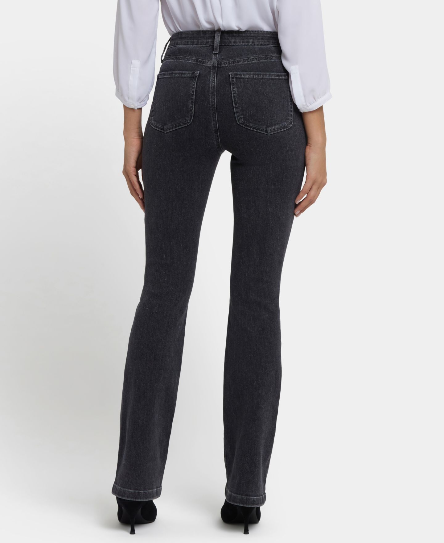 Женские джинсы NYDJ Petite High-Rise Billie Mini Bootcut, цвет: Сланцевый каменный — фото 4