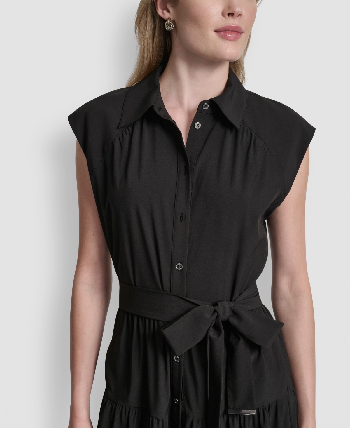 Dkny Women's Cap-Sleeve Drop Waist Shirt Dress