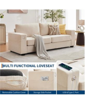 90" Oversized Cloud Couch, 114 Pounds Mid Century Chenille Sofa, No Assembly Required & Deep Seat