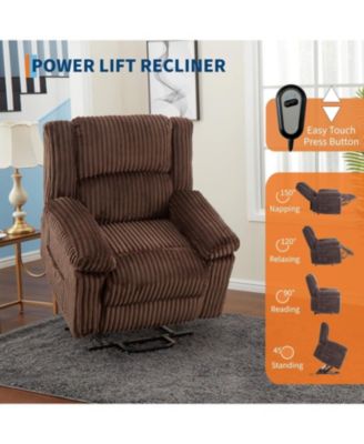 Power Lift Recliner Chair - Heat and Massage, Electric Lift Plush Recliner with Soft Padded Seat, Back Support & Armrests