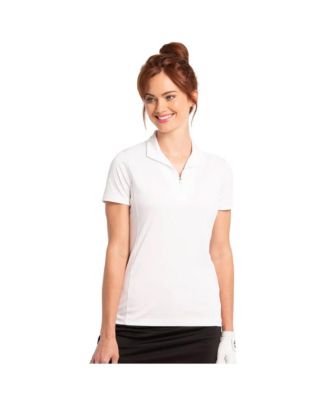 Women's Convertible Zip Mock Short Sleeve Golf Polo