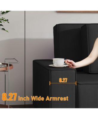 96-Inch Corduroy Stripe Oversized Modular Sectional Sofa