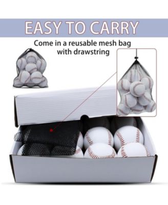 Pack of 12 Practice Baseballs with Rubber Core and Synthetic Leather Cover Standard Size Training Balls for Batting and Pitching