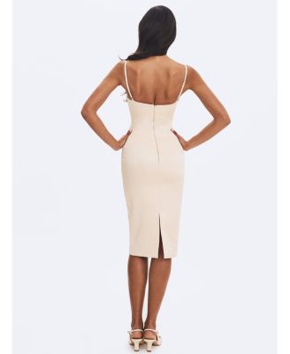 Women's Gracie Butter Ruched Satin Midi Dress