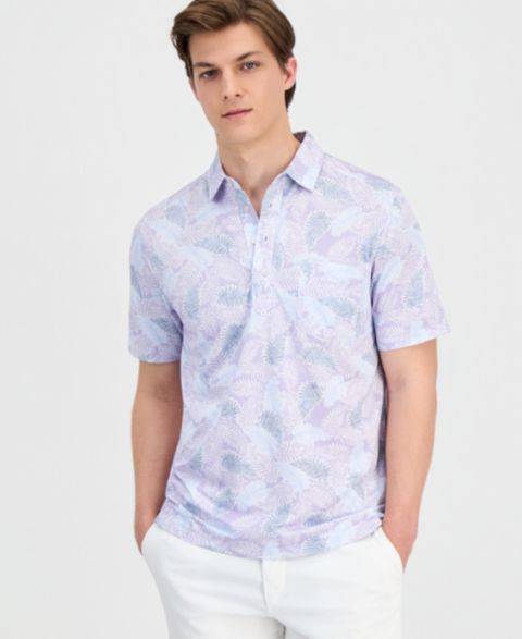 Мужское поло Tommy Bahama San Lucio Frond Fall Polo Shirt, цвет: Фиолетовый
