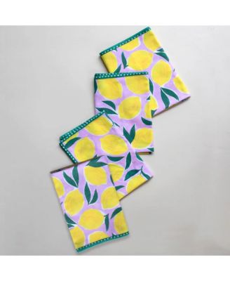 Lemon Print Organic Napkins, 4 Pack