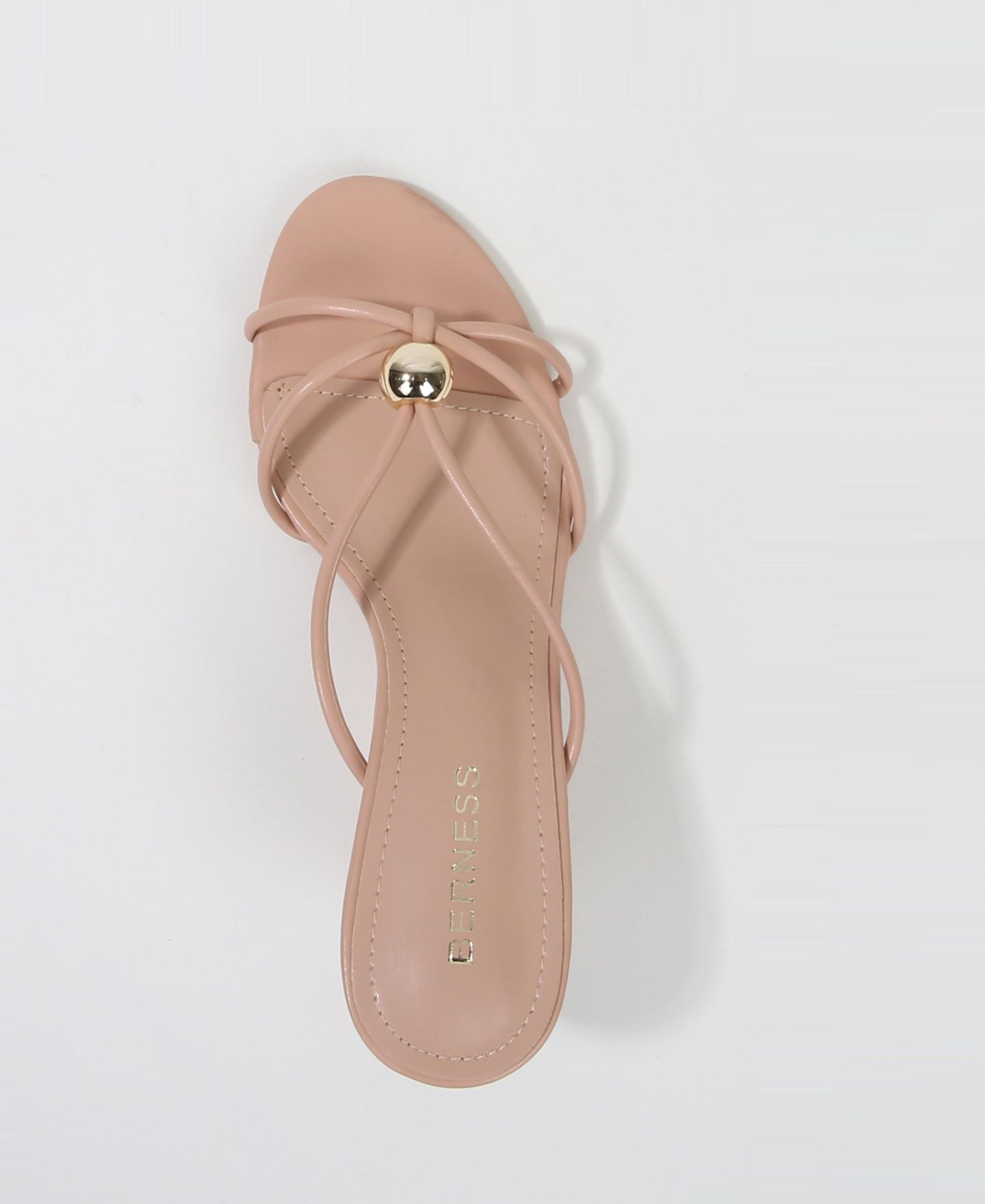 Женские сандалии BERNESS Fifi Strappy Kitten Heel, цвет: Бежевый — фото 4